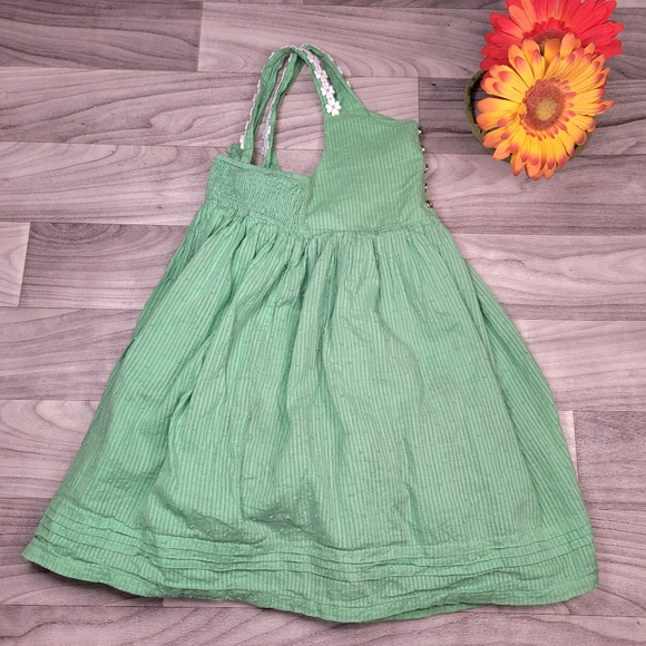 Cynthia Rowley Girls Dress Size 6 Green Lined Applique Flowers - Picture 8 of 10